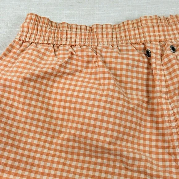 Polo Ralph Lauren Traveler Gingham Swim Trunk Shorts Men's M Orange 5.5" - Picture 15 of 16